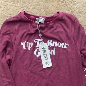 Wild fox up to snow good sweater